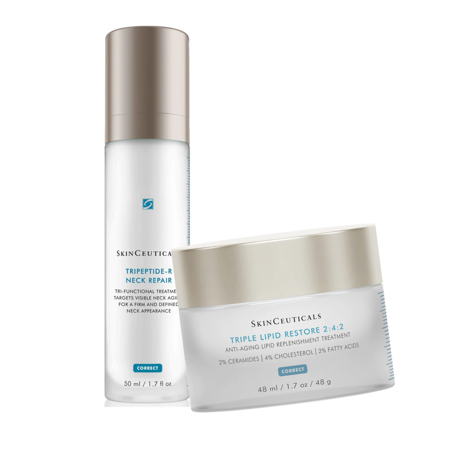 Village Wellness Spa - SkinCeuticals Anti-Aging for Face and Neck System - Tripeptide R Neck Repair Full Size 50ml - Triple Lipid Restore 2:4:2 Full Size 48ml