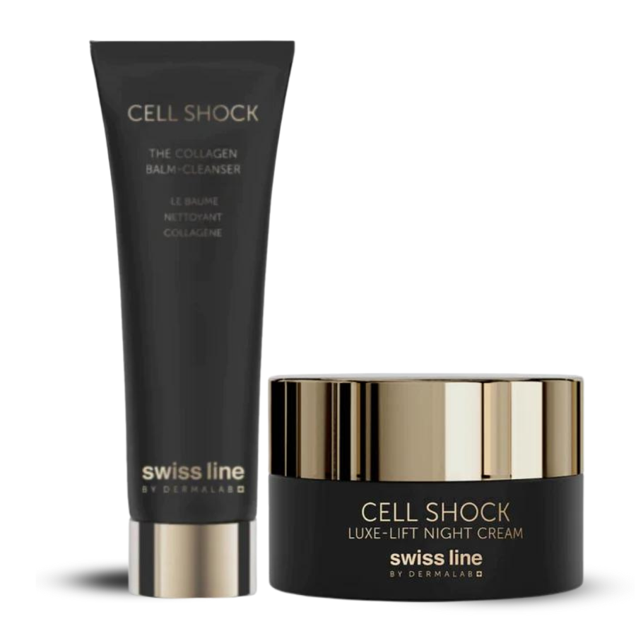 Village Wellness Spa - Swissline Cell Shock Night Duo - The Collagen Balm Cleanser Full Size 160ml - Luxe-Lift Night Cream Full Size 50ml
