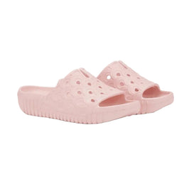 Pair of pink sandals on a white background